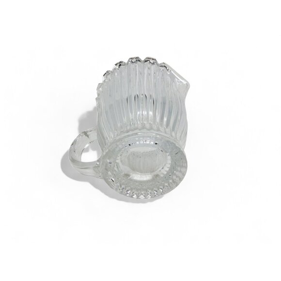 vintage 1950s mcm fosteria ribbed clear glass creamer - Picture 4 of 4